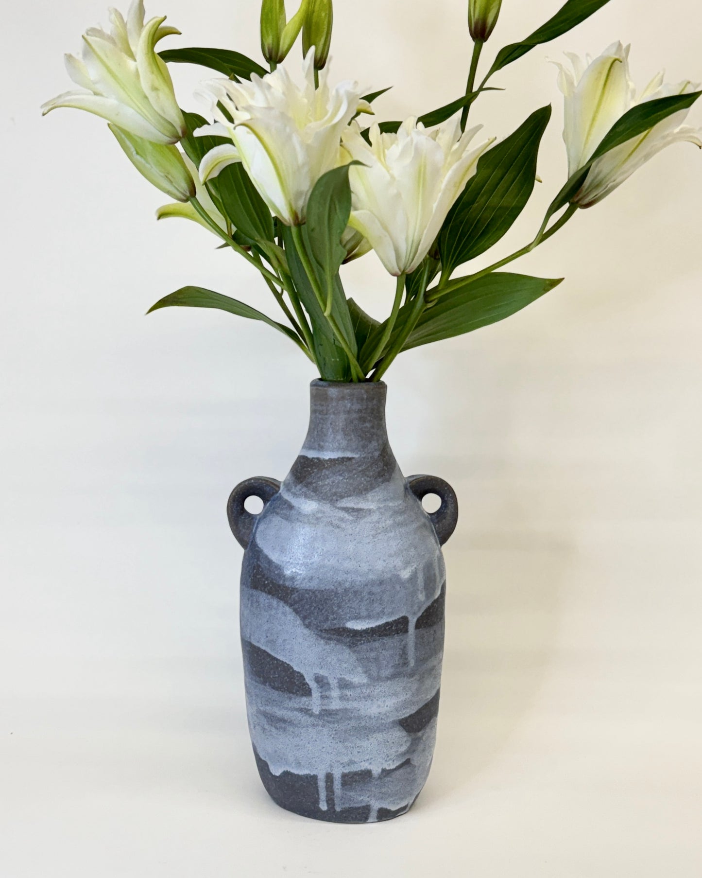 Sculptural Sky Blue Vase